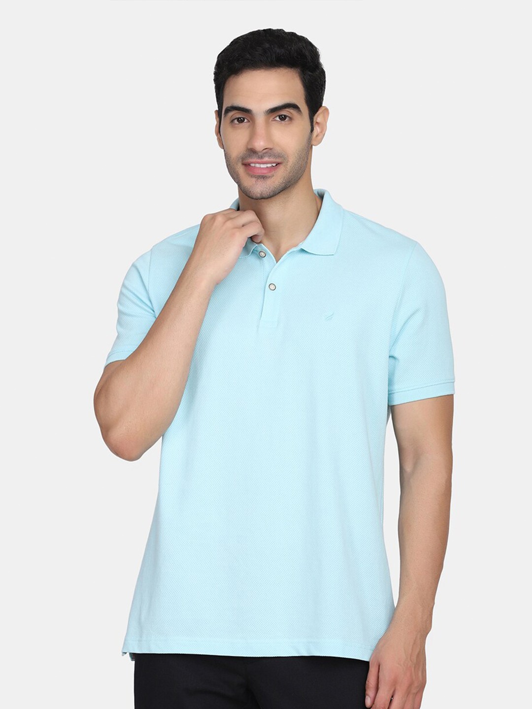 

Blackberrys Men Blue Cotton Polo Collar Slim Fit T-shirt