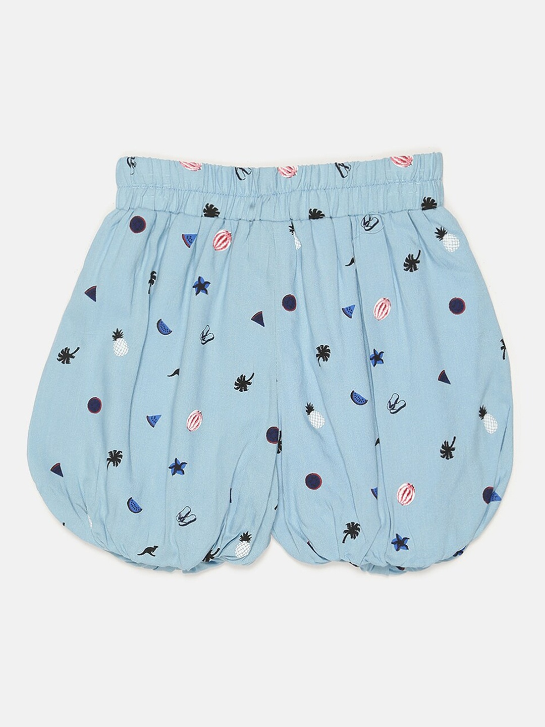 

V2 Value & Variety Girls Blue Conversational Printed Hot Pants Shorts