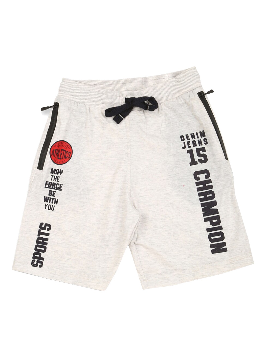 

V2 Value & Variety Boys Grey Solid Cotton Shorts