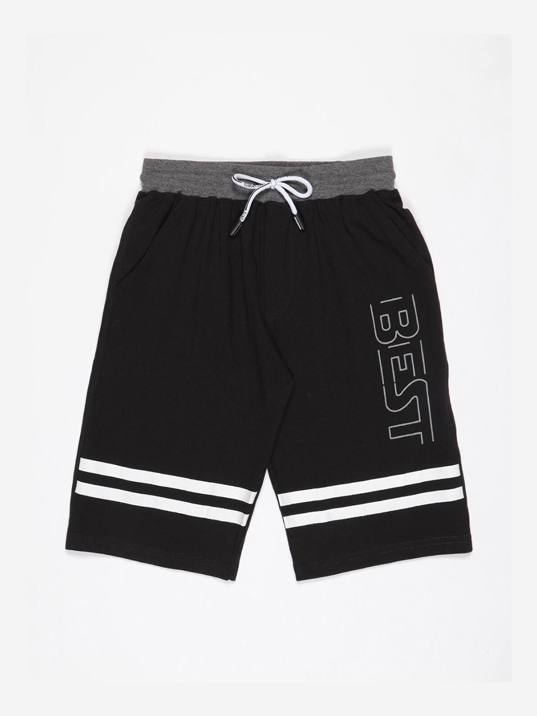 

V2 Value & Variety Boys Black Typography Printed Shorts