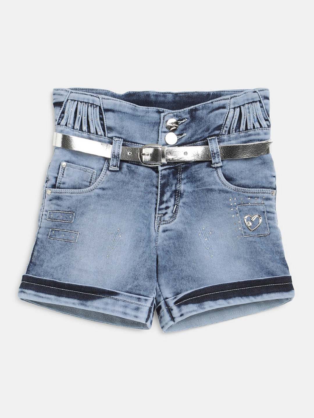 

V2 Value & Variety Girls Blue Embellished Denim Shorts