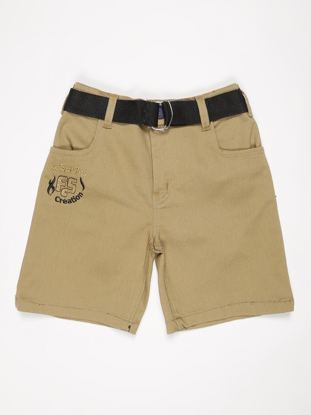 

V2 Value & Variety Boys Cream-Coloured Solid Cotton Shorts