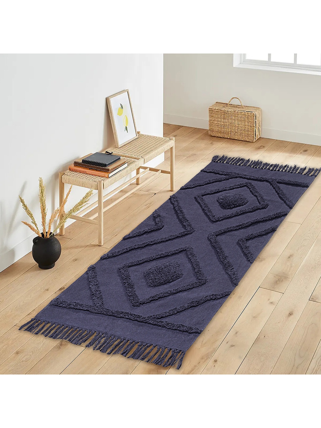 

Saral Home Blue Self-Design Pure Cotton Dhurries