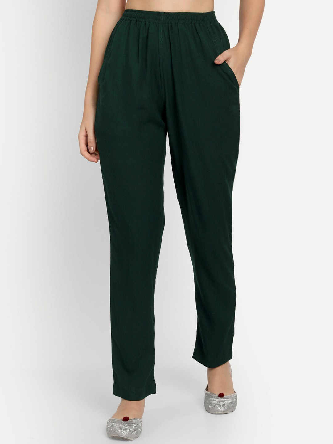 

APELLA Women Green Comfort Rayon Pant Palazzo