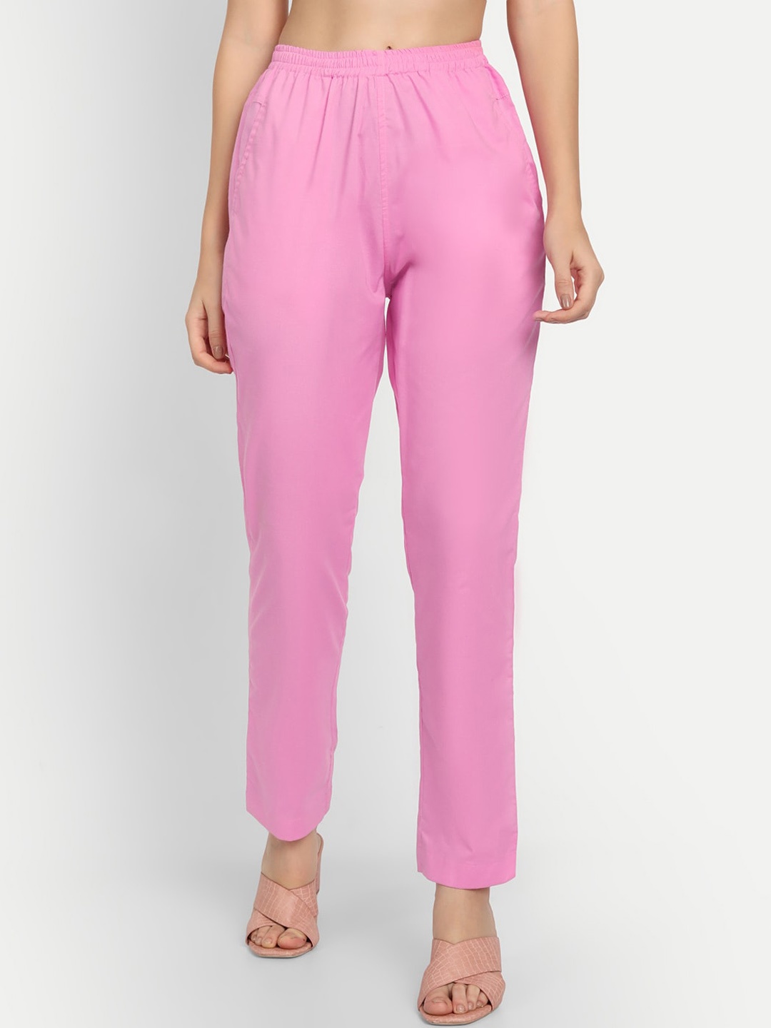 

APELLA Women Plus size Pink Comfort Rayon Pant Palazzo