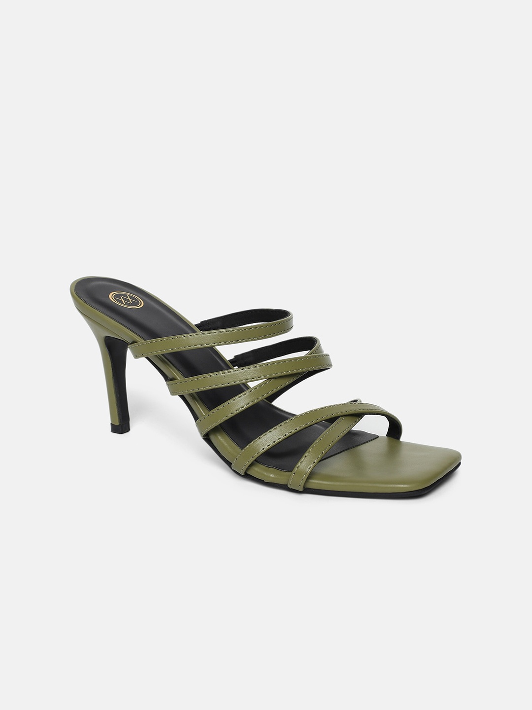 

20Dresses Green Solid PU Stiletto Sandals