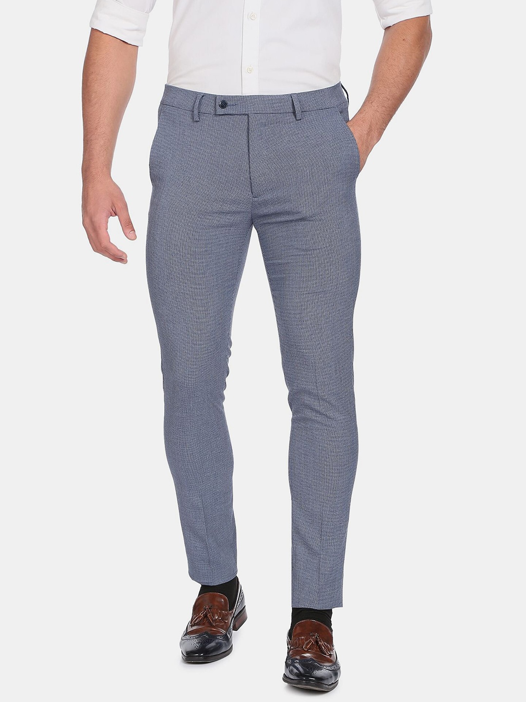 

Arrow Men Blue Slim Fit Formal Trousers