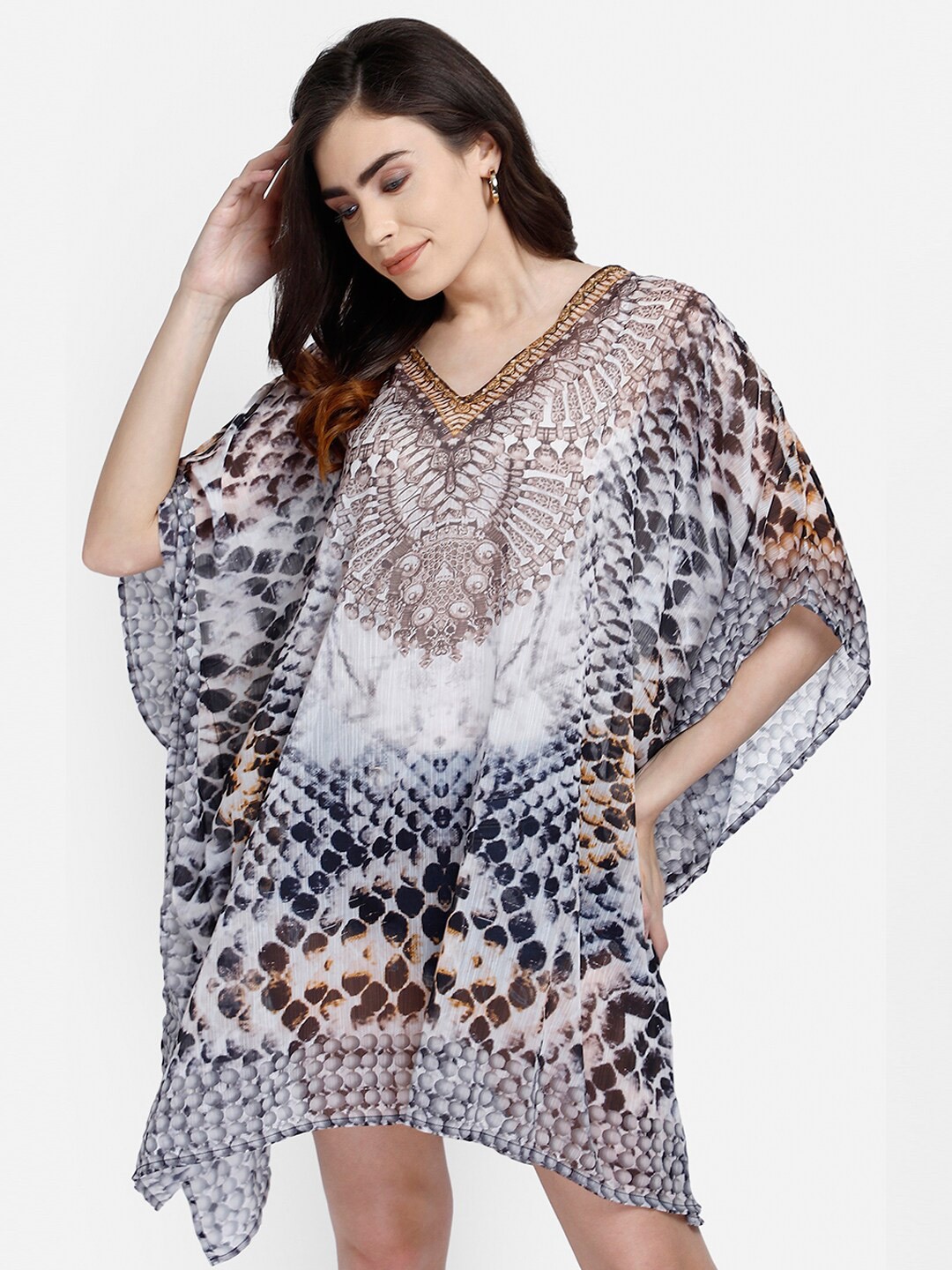 

Aditi Wasan Black Chiffon Maternity Kaftan Dress