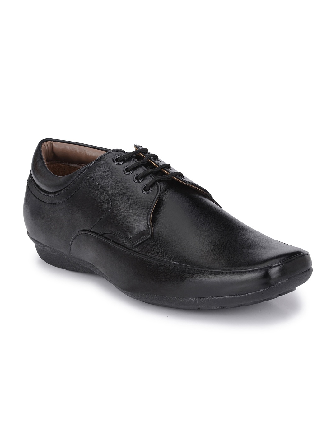 

John Karsun Men Black Solid Formal Derby Shoes