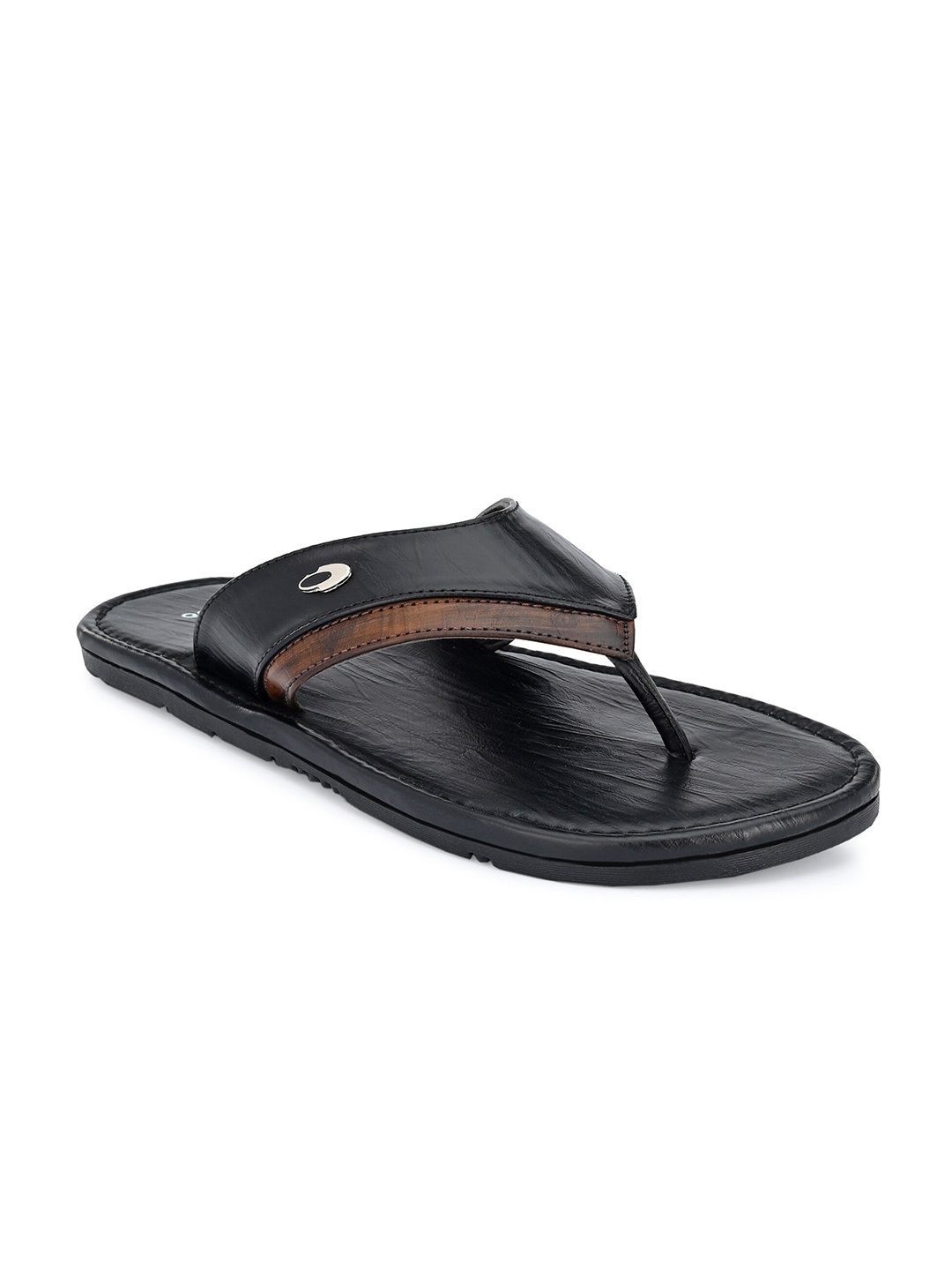 

John Karsun Men Black & Brown Comfort Sandals