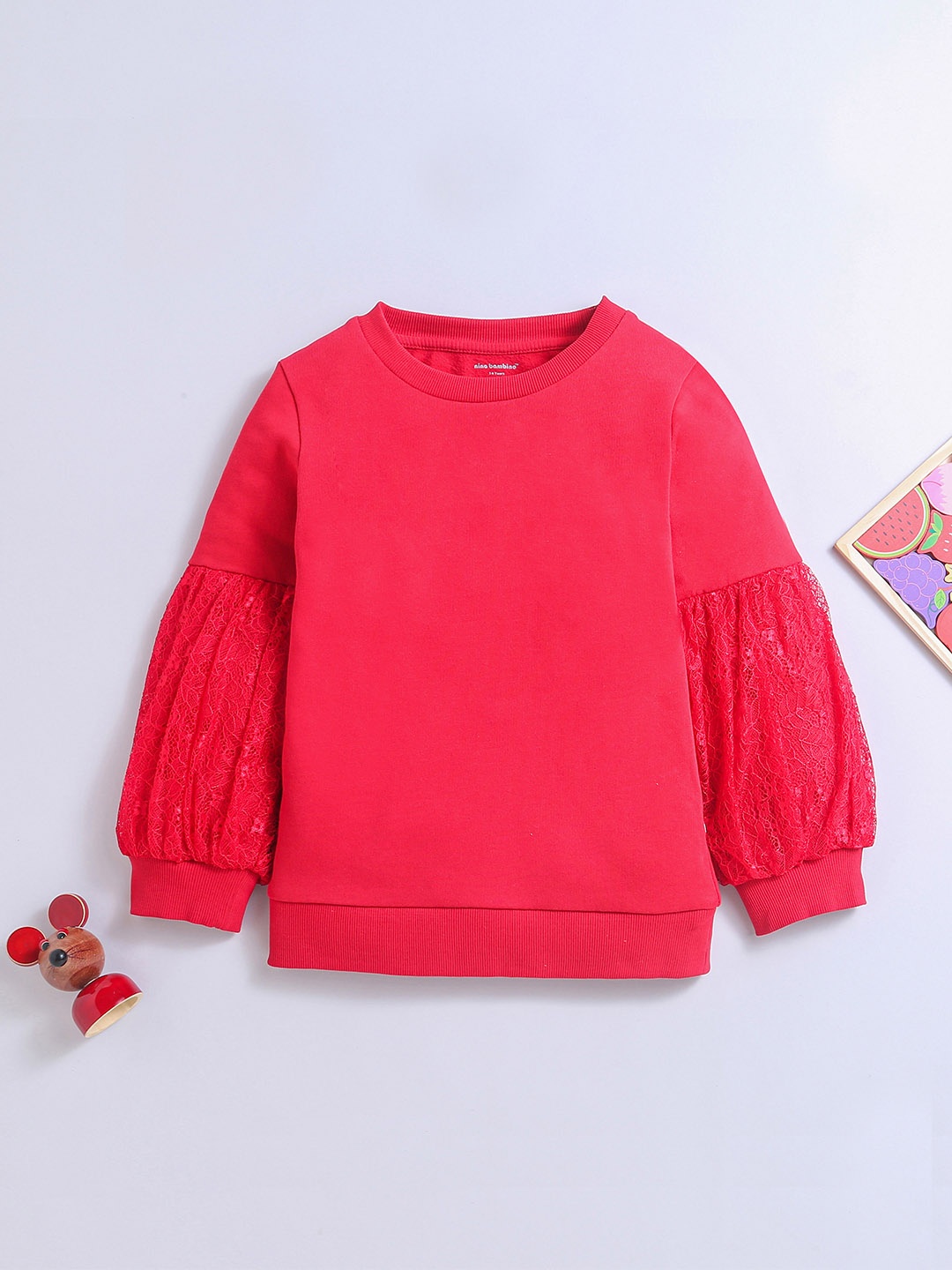 

Nino Bambino Girls Red Printed Sweatshirt