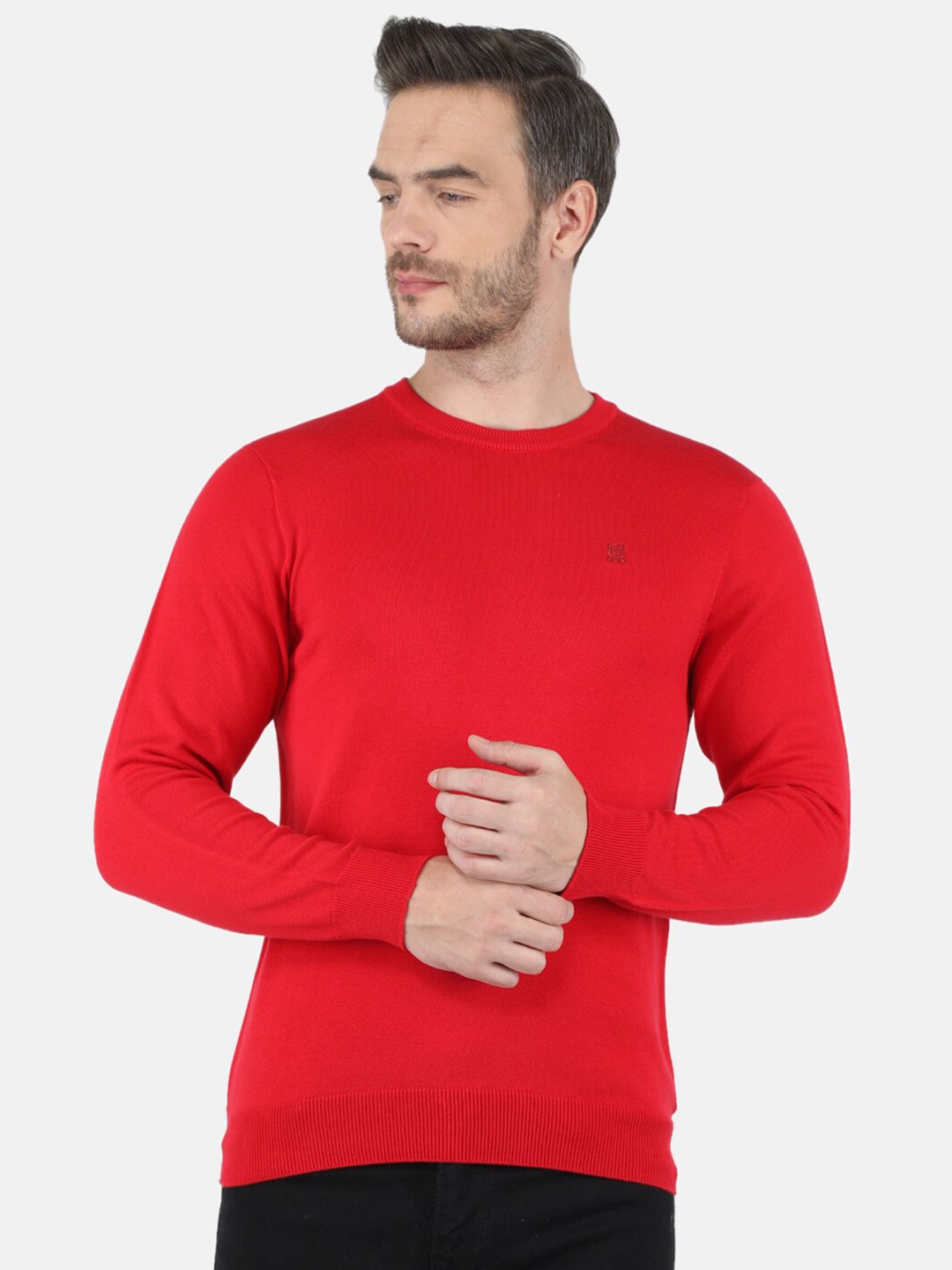 

Monte Carlo Men Red Round Neck Pullover