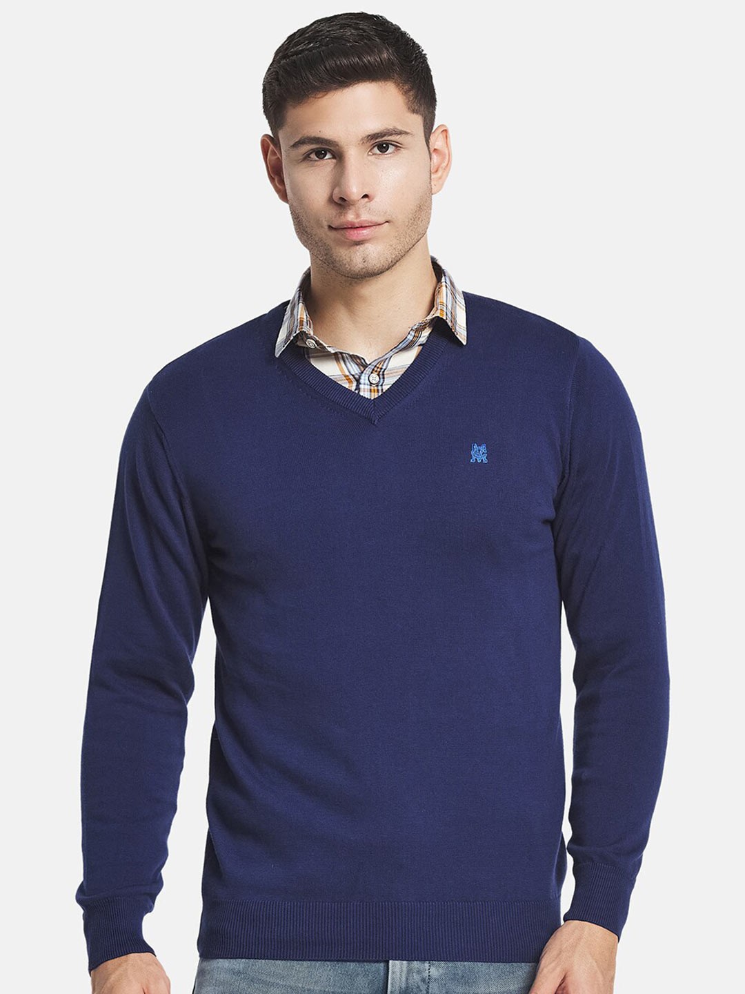 

Monte Carlo Men Blue Solid Pullover