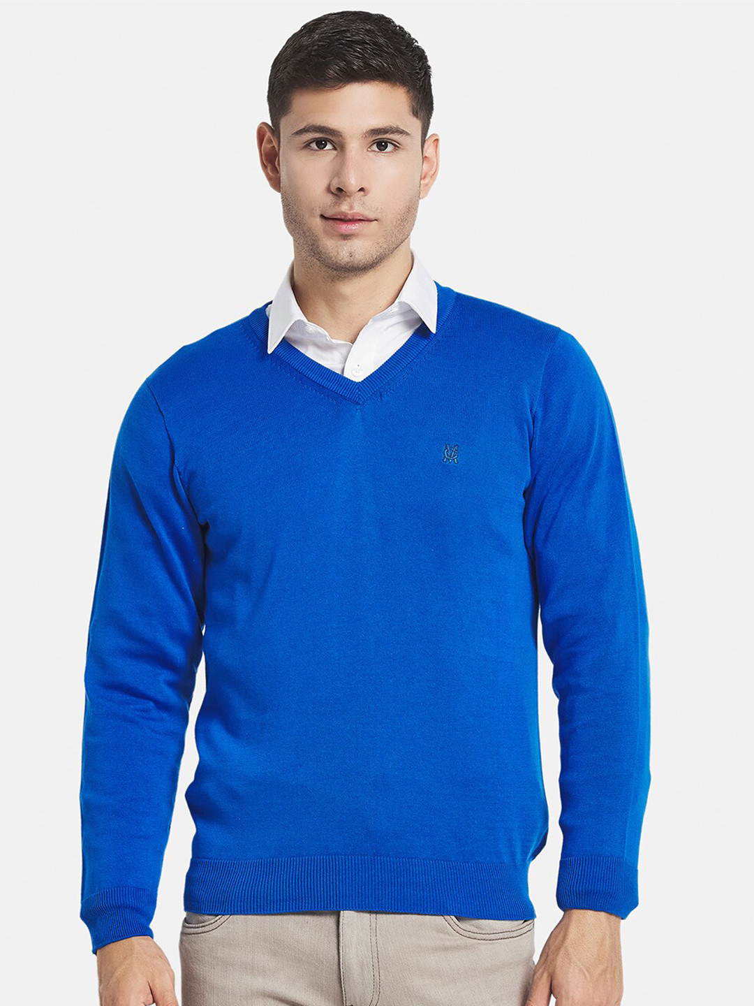 

Monte Carlo Men Blue Solid Pullover