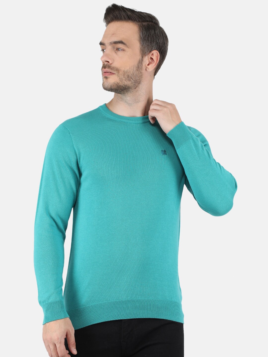 

Monte Carlo Men Green Solid Pullover