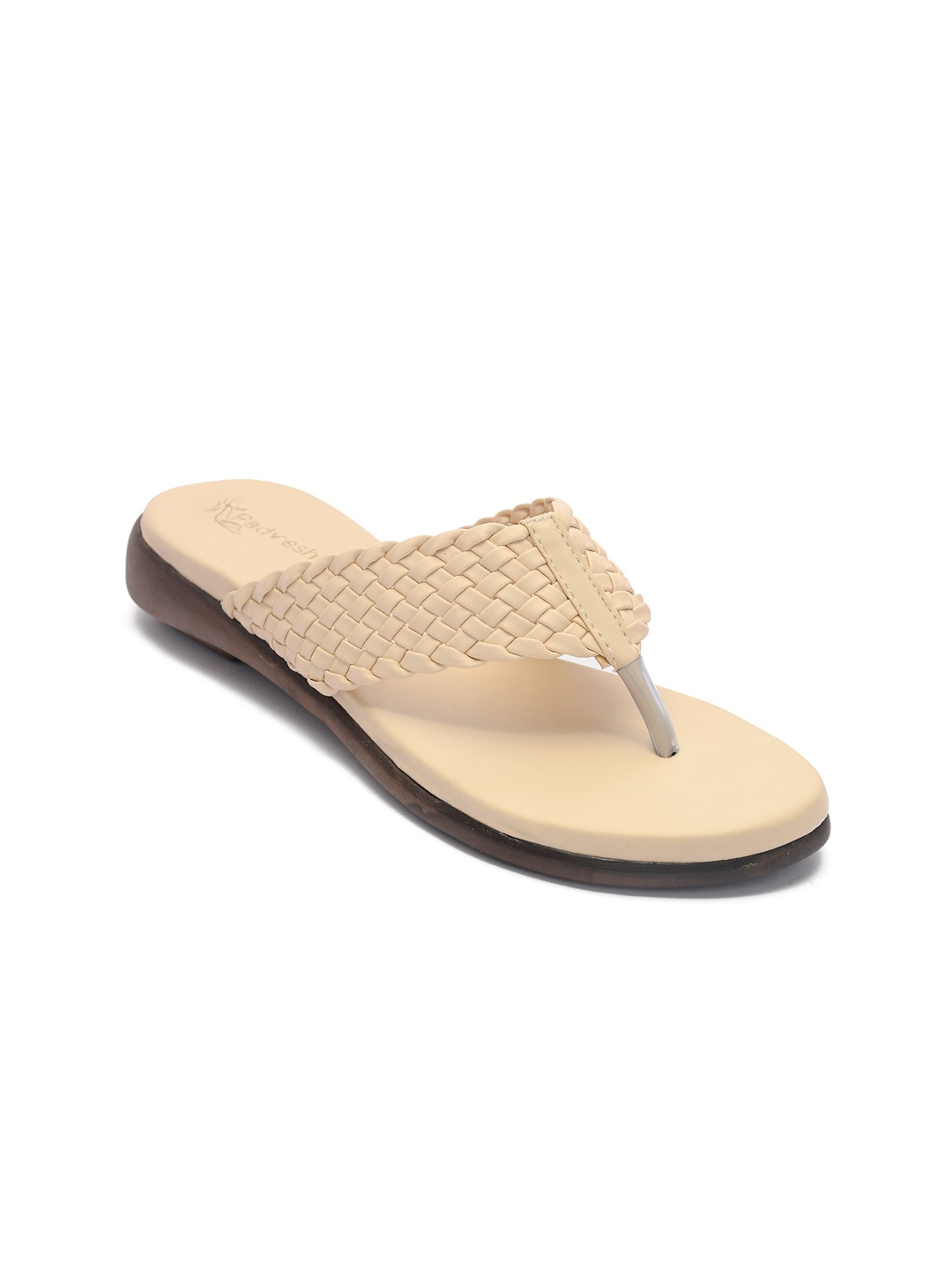 

Padvesh Cream-Coloured Textured Comfort Heels