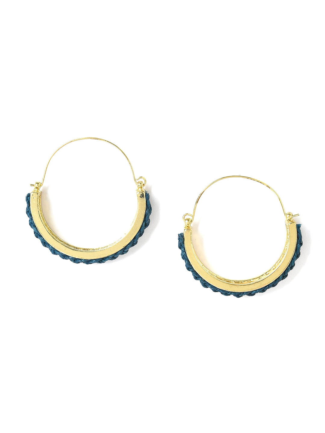 

W Green Circular Hoop Earrings