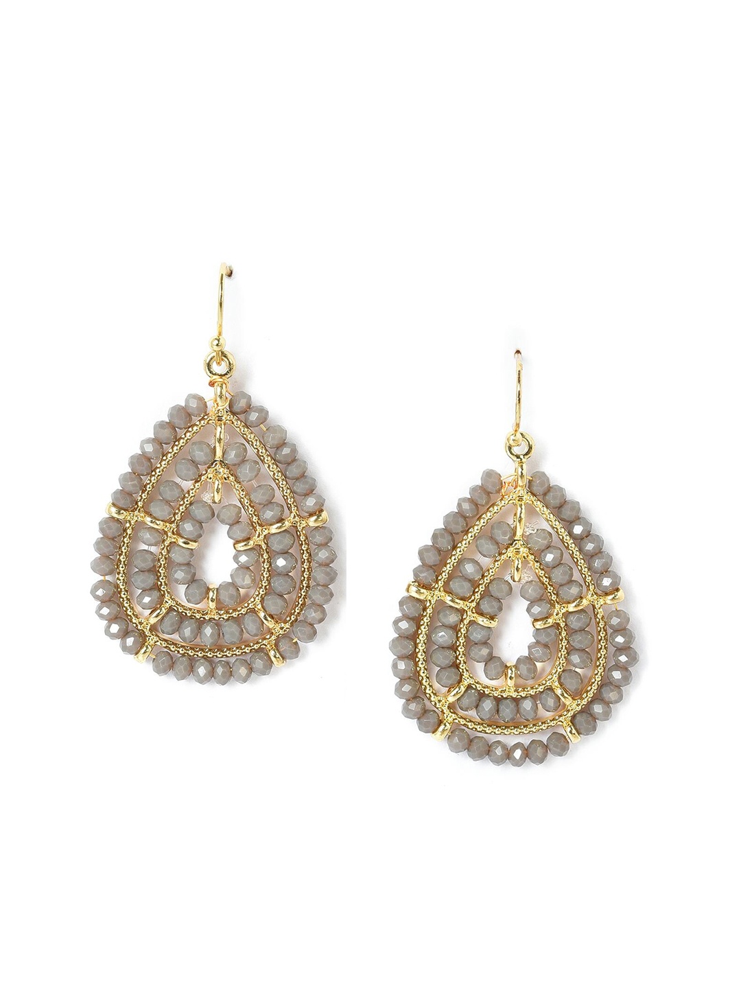 

W Grey Teardrop Shaped Drop Earrings