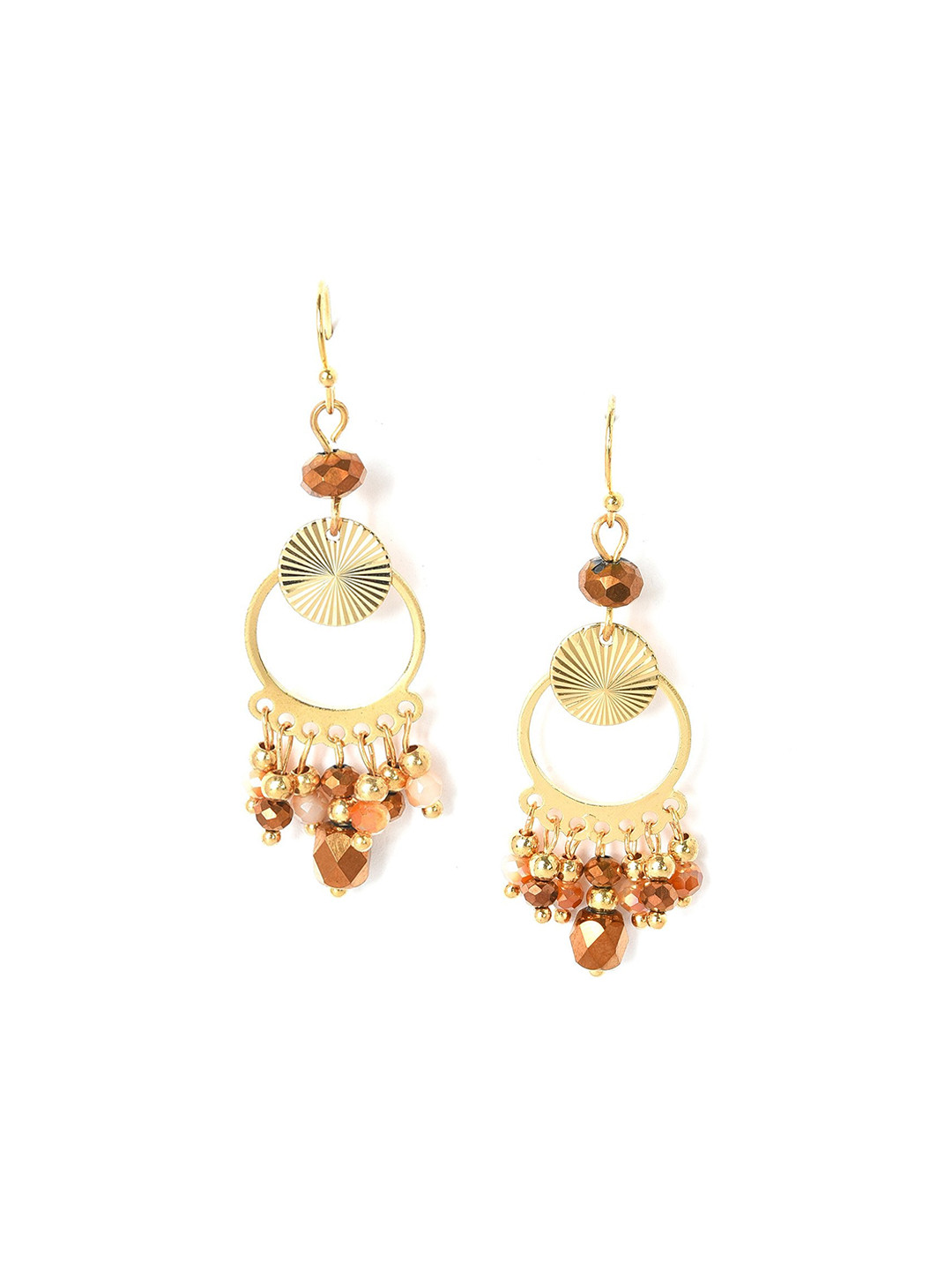 

W Gold-Toned & Brown Quirky Drop Earrings