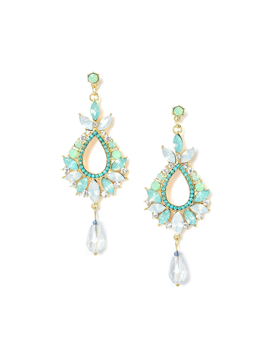 

W Blue Teardrop Shaped Drop Earrings