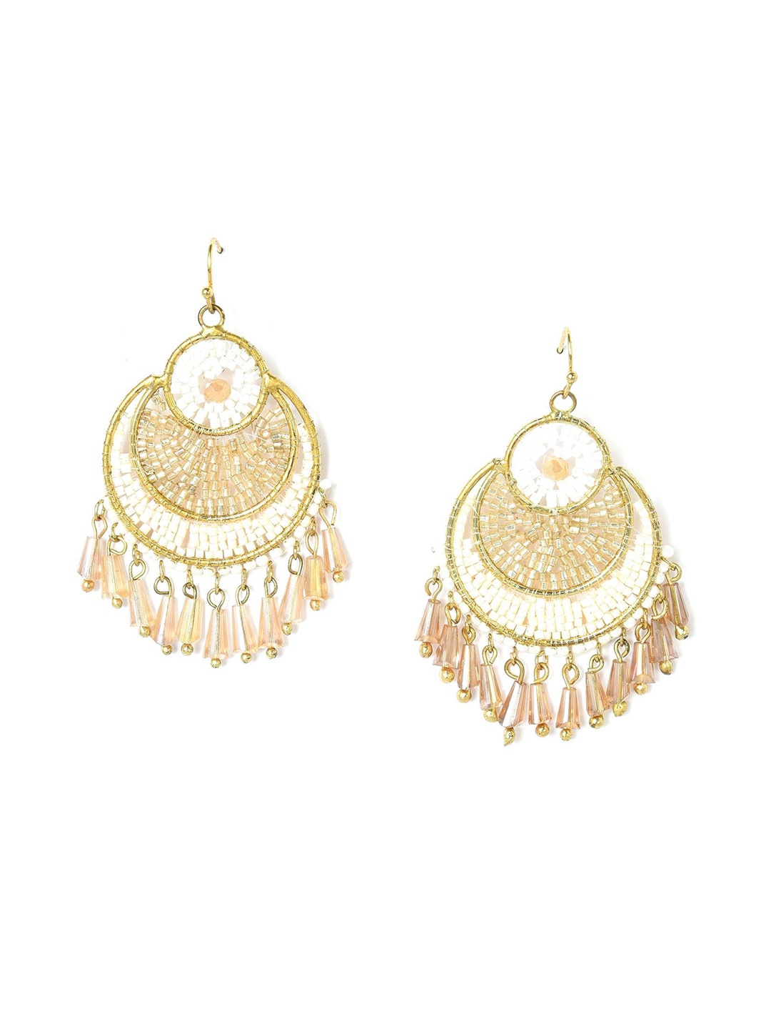 

W Beige Circular Chandbalis Earrings