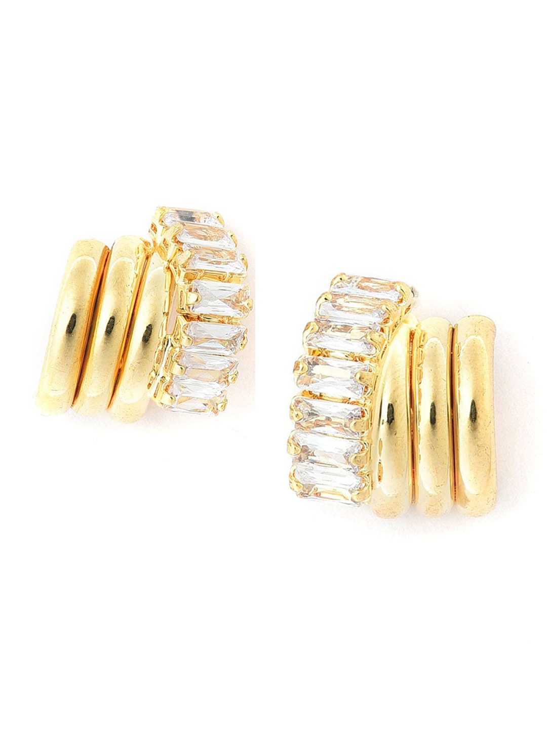 

W Women White & Gold Classic Studs Earring