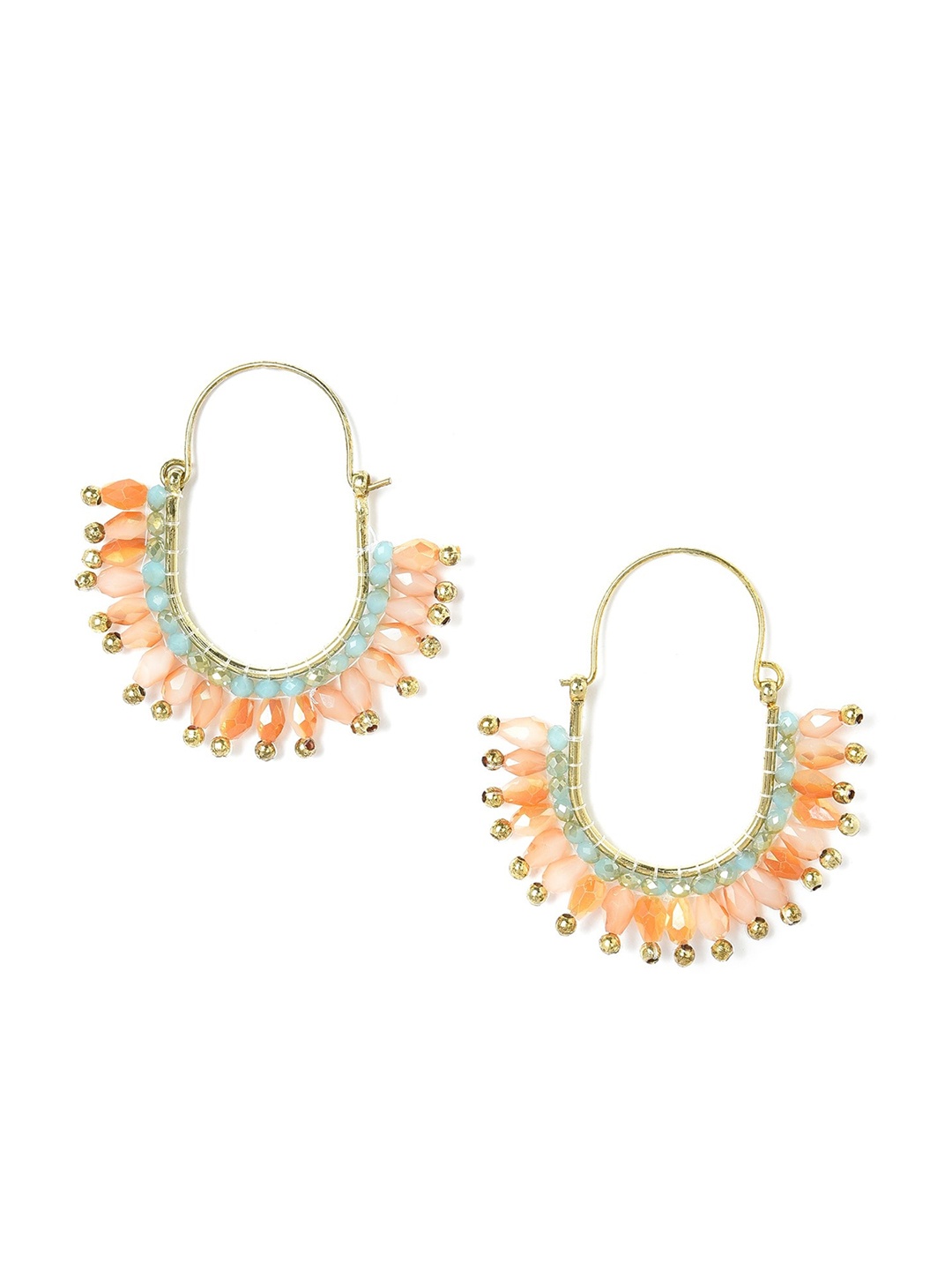 

W Coral Crescent Shaped Hoop Earrings