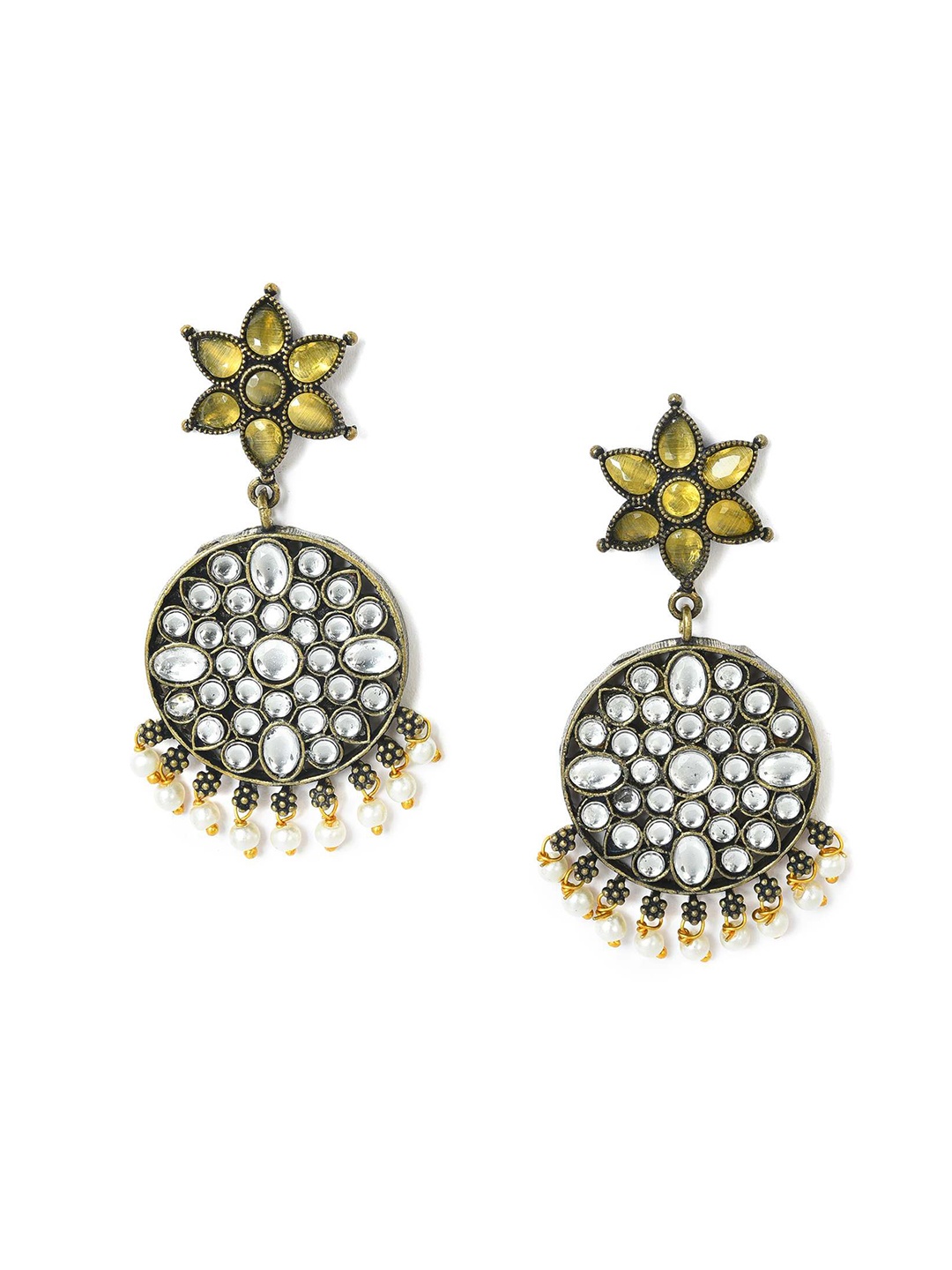 

W Gold-Toned Floral Drop Earrings