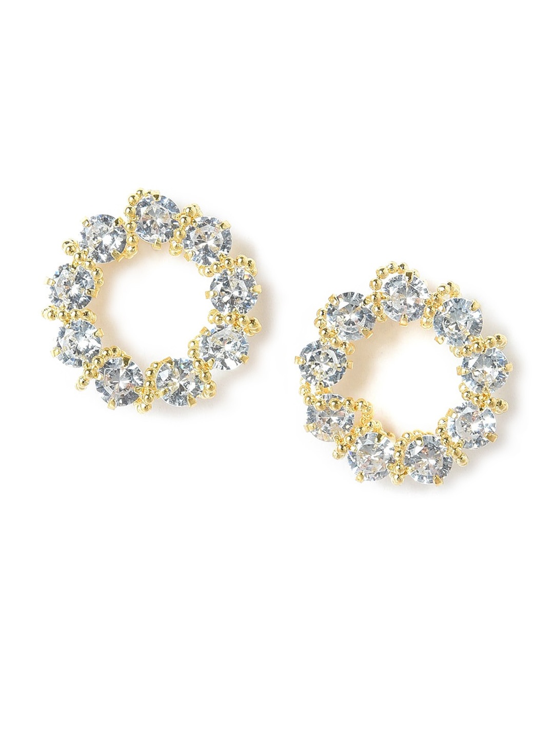 

W White Circular Studs Earrings