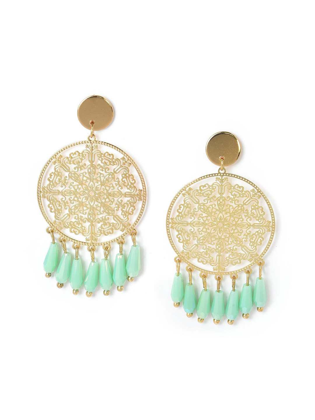 

W Yellow Women Circular Drop Earrings