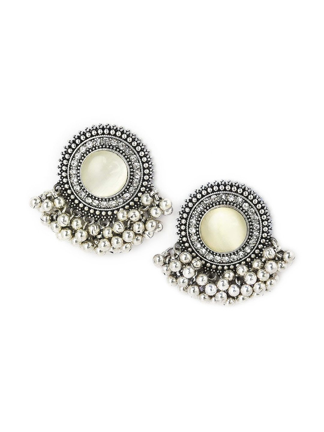 

W Grey Circular Studs Earrings