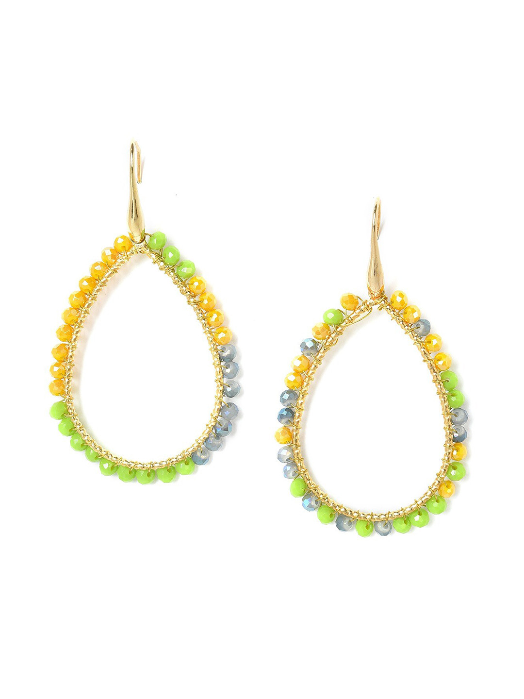 

W Green Teardrop Shaped Drop Earrings