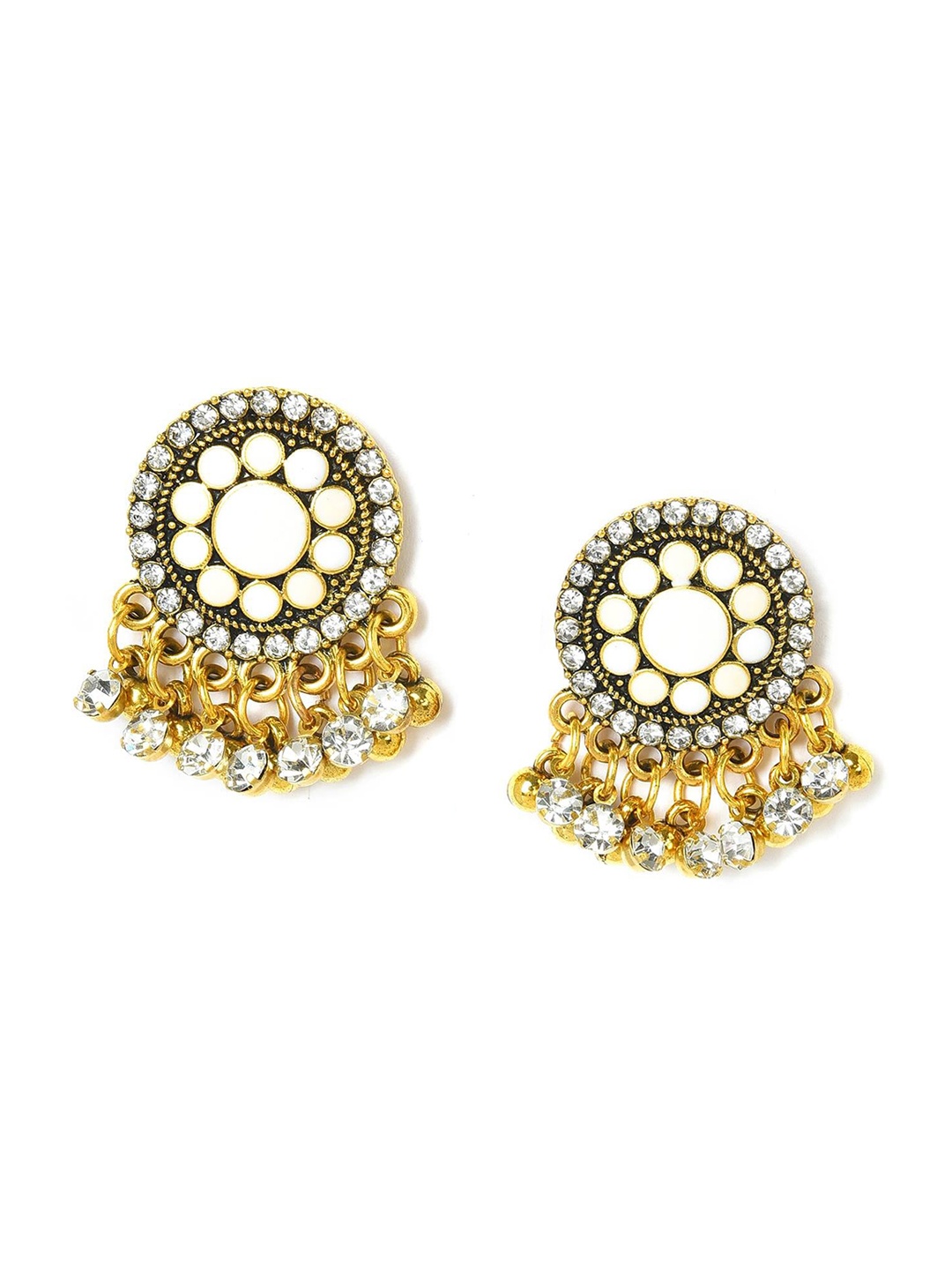 

W White Circular Studs Earrings