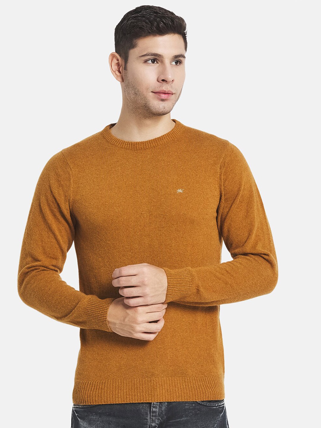 

Monte Carlo Men Mustard Solid Pullover