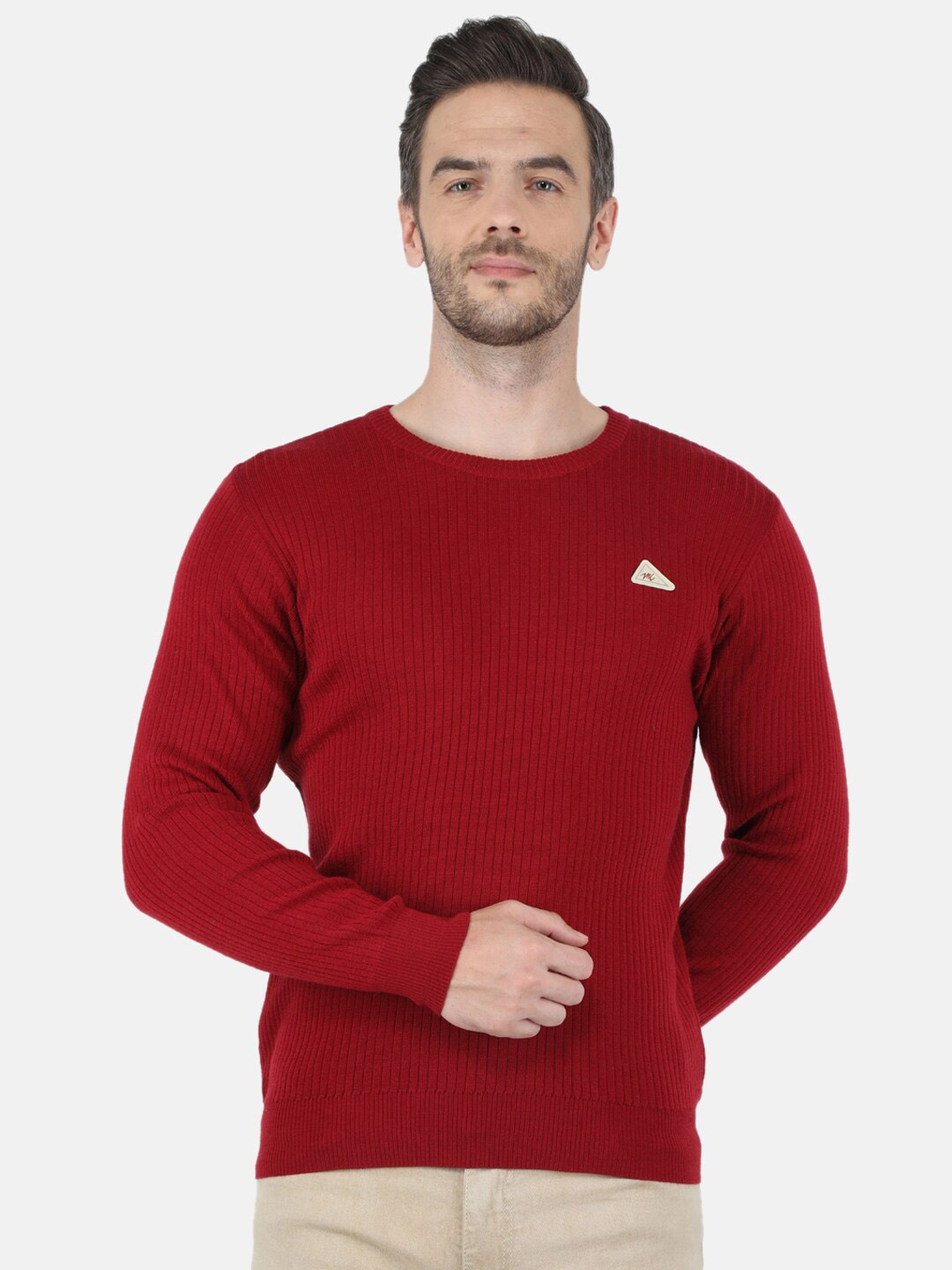 

Monte Carlo Men Maroon Round Neck Pullover