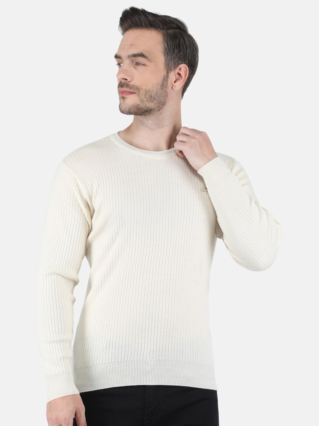 

Monte Carlo Men Off White Round Neck Pullover