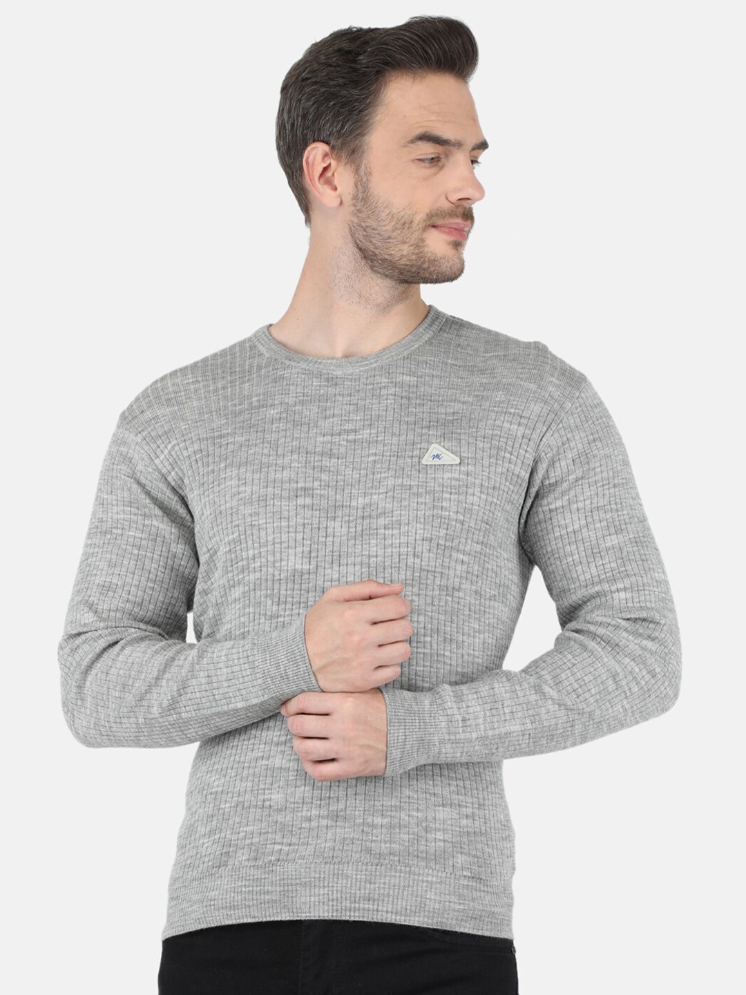 

Monte Carlo Men Grey Round Neck Pullover