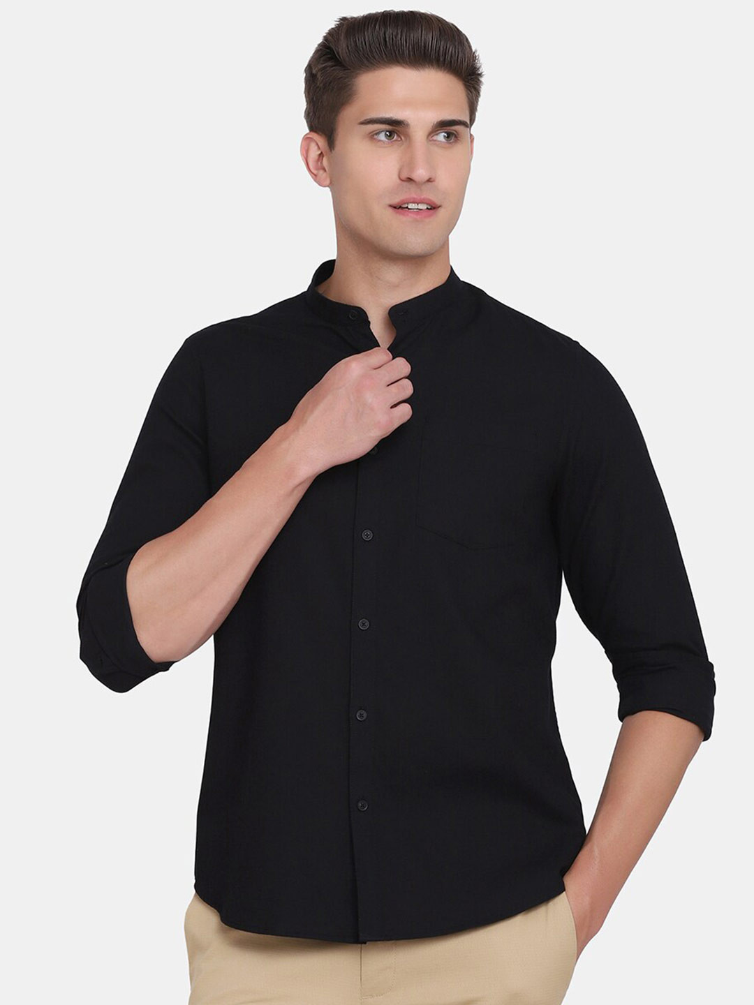 

Blackberrys Men Black Slim Fit Casual Cotton Shirt