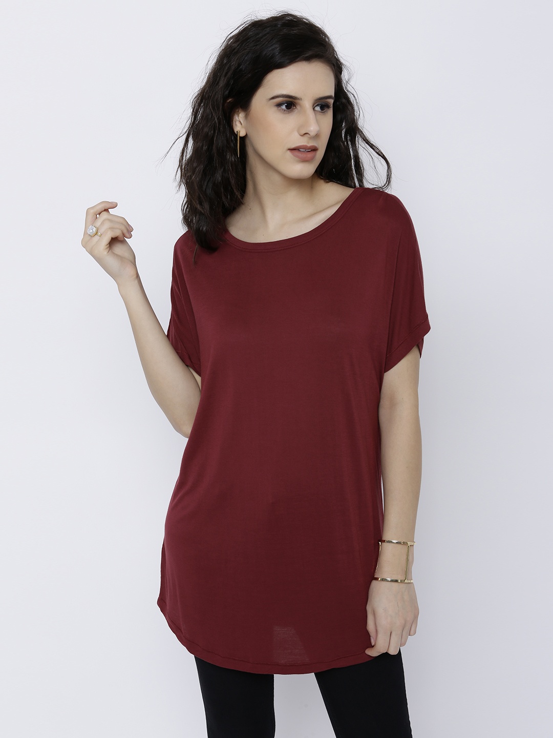 

Tokyo Talkies Women Maroon Solid Top