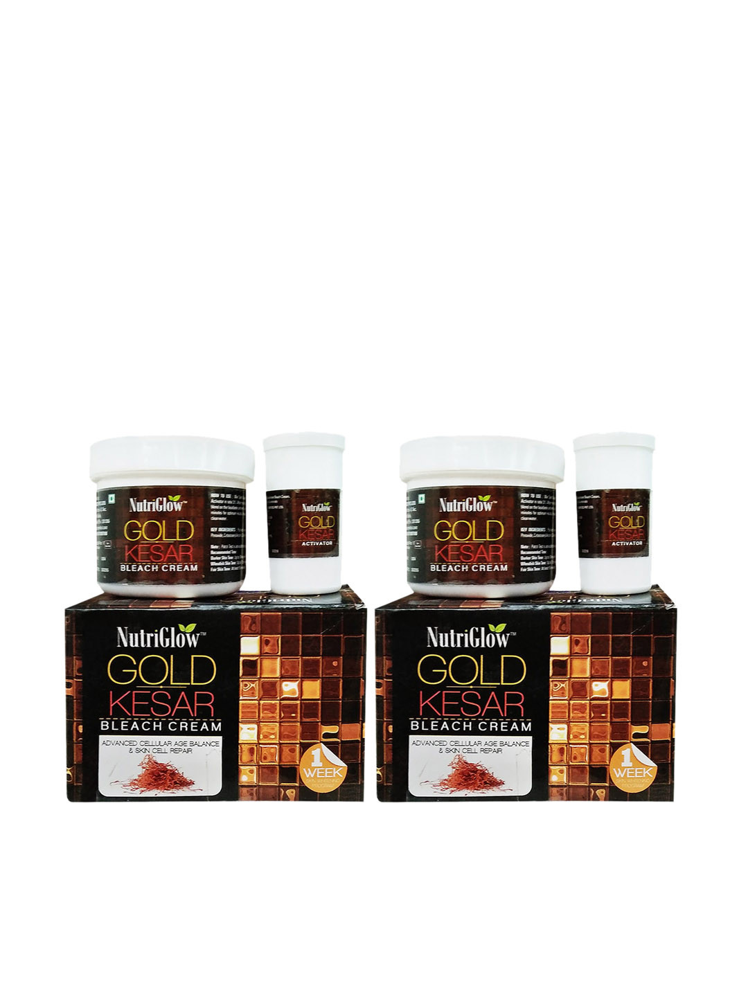 

NutriGlow Pack of 2 Gold Kesar Bleach Cream 43g, Brown