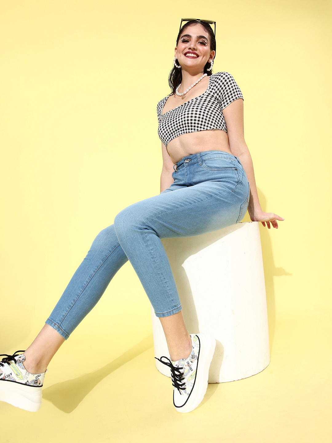 

Mast & Harbour Women Blue Skinny Fit Light Fade Stretchable Jeans