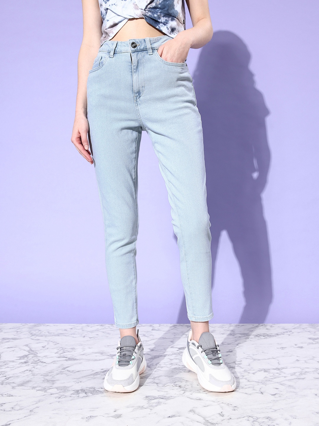 

Mast & Harbour Women Skinny Fit Crafted Denim Stretchable Jeans, Blue