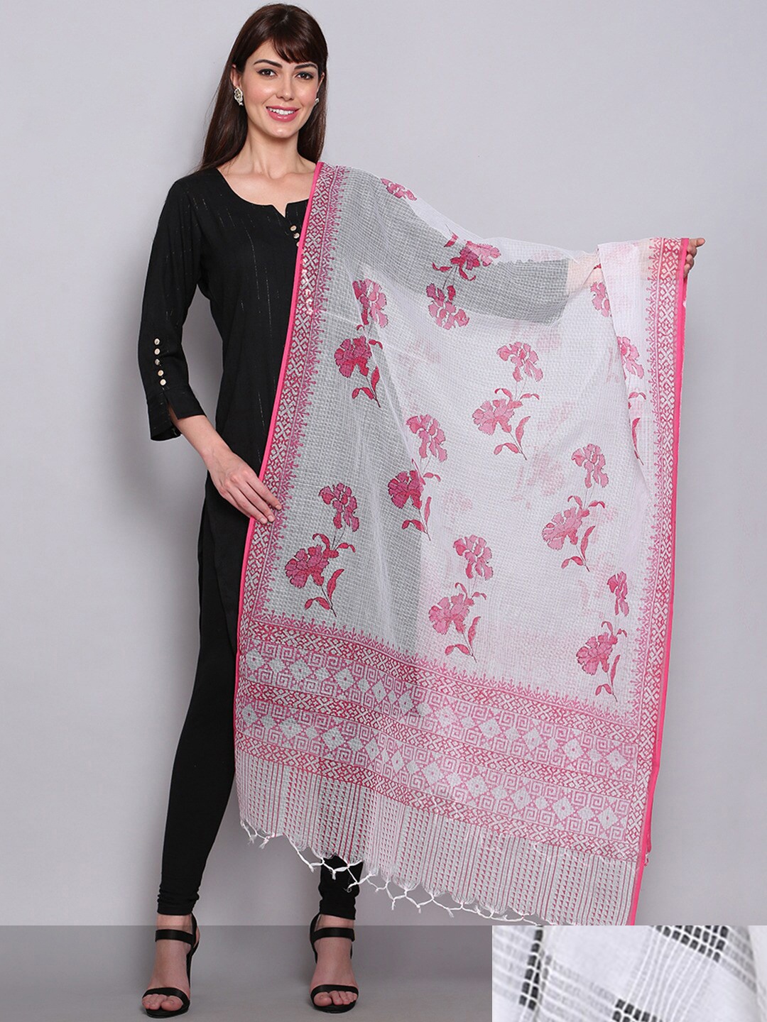 

Miaz Lifestyle Pack Of 2 White & Red Dupatta