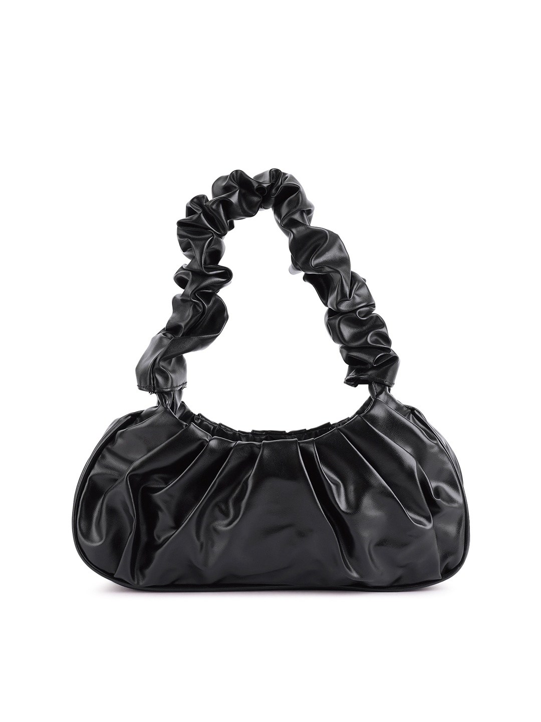 

London Rag Black PU Structured Hobo Bag