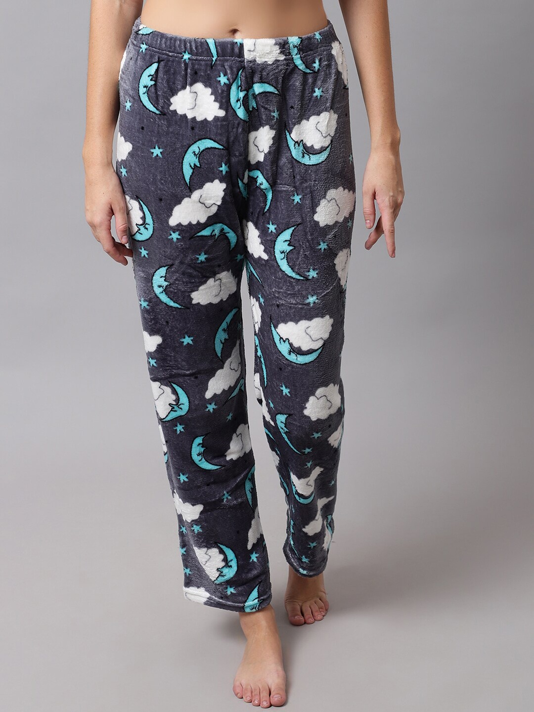 

TAG 7 Women Grey Graphic Printed Lounge Pants
