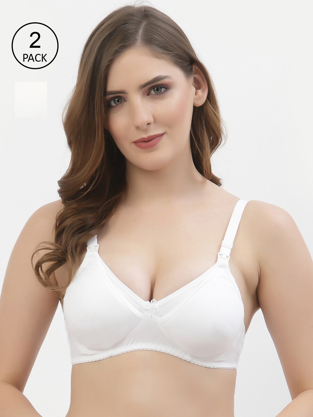

Floret Pack of 2 Full-Coverage Maternity Bra, White