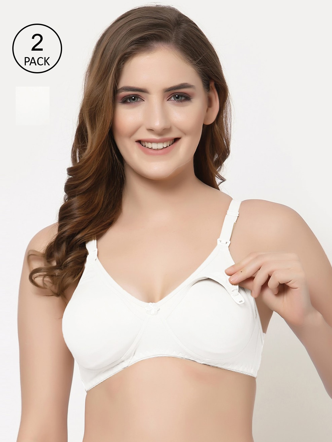 

Floret Pack of 2 Full-Coverage Maternity Bra, White