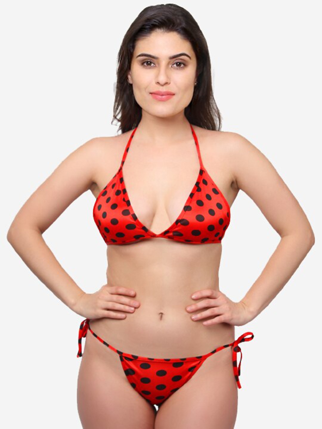 

COLOR STYLE Women Red Printed Cotton Lingerie Set