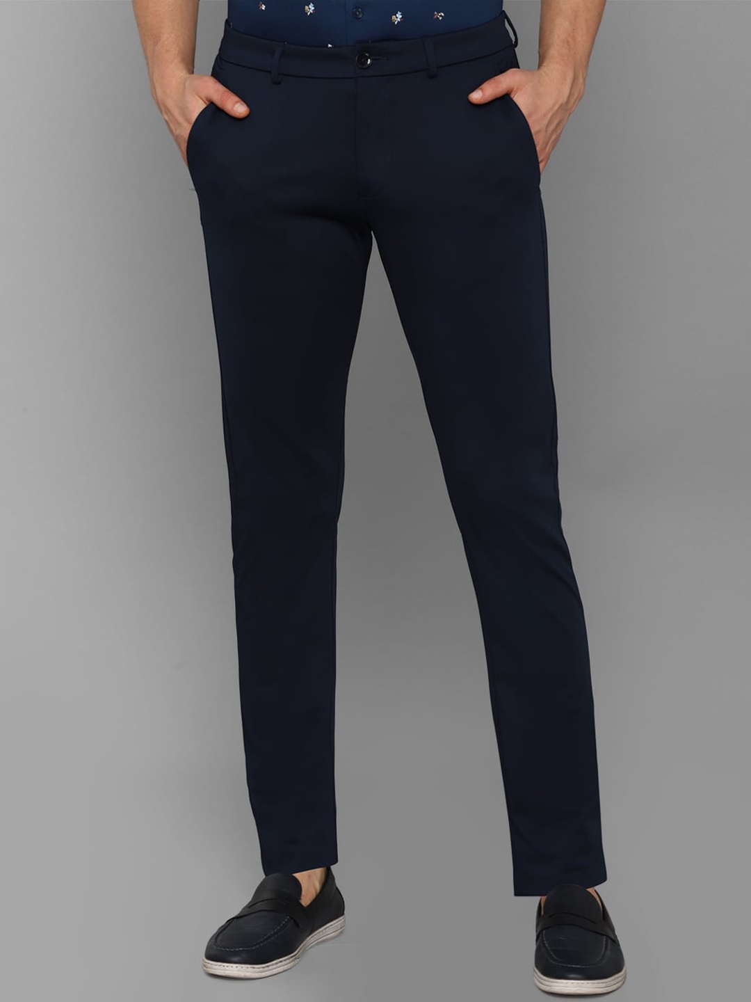 

Allen Solly Men Navy Blue Slim Fit Trousers