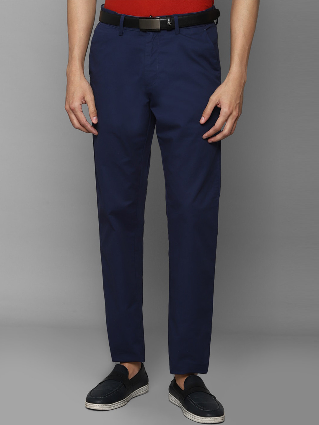 

Allen Solly Men Navy Blue Slim Fit Chinos Trousers